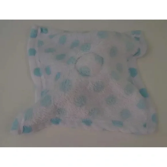 INF INC Elephant Lovey Security Blanket Gray White Aqua Blue Polka Dot RN 130369